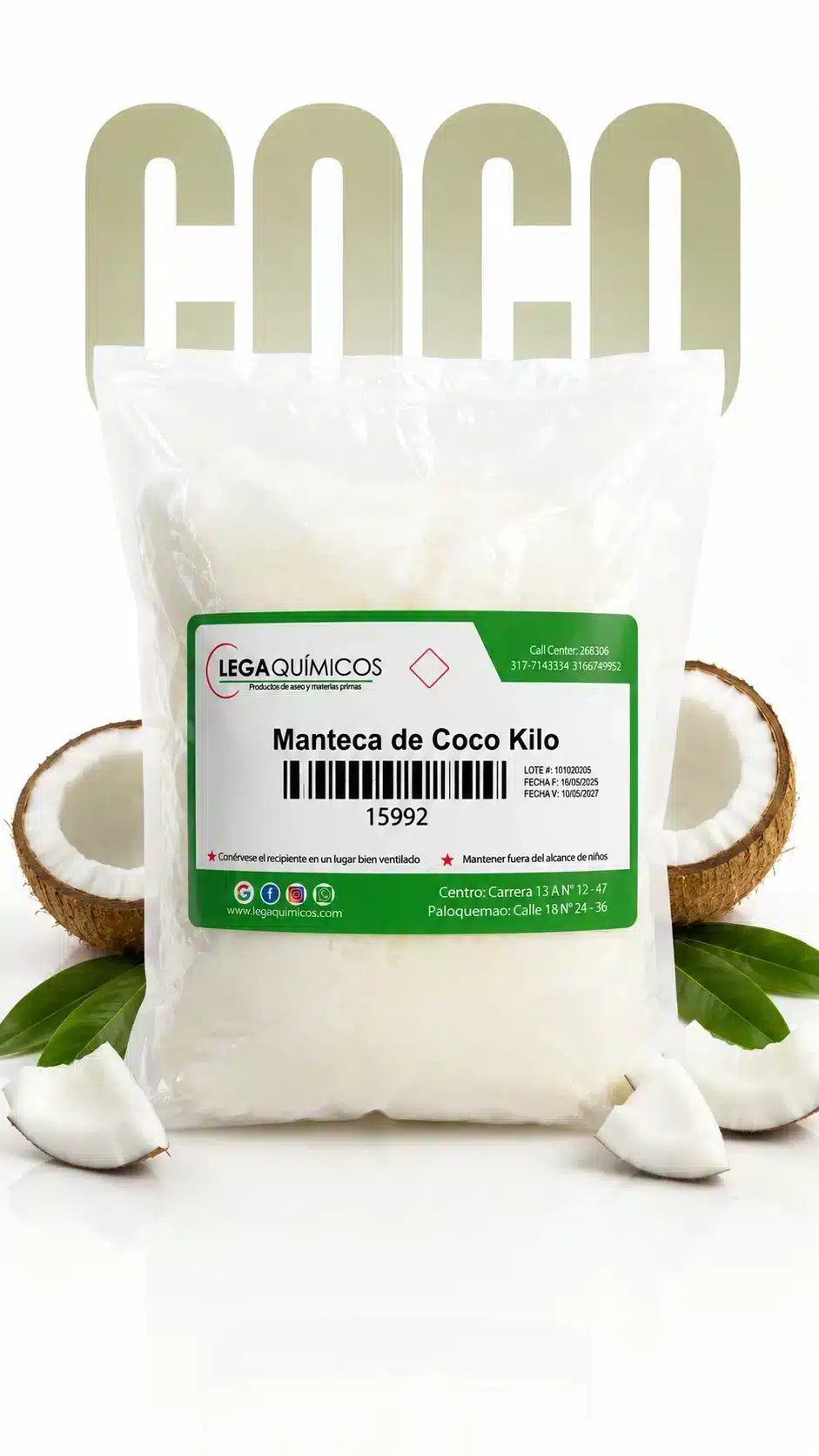 Manteca de coco Kilo Aceite de Coco Refinado RBD - Imagen 1